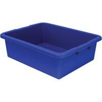 Bac d'entreposage tout usage &agrave; fond rainur&eacute;, 7" ha x 17" p x 22" lo, Plastique, Bleu Maritime Industrial Rubber