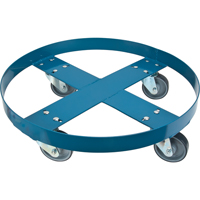 Chariot pour baril, Acier, Capacit&eacute;e 1000 lb, Diam&egrave;tre 24", Roue en Polyur&eacute;thane Maritime Industrial Rubber