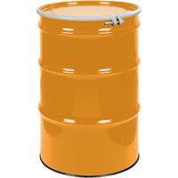 Steel Drums, 55 US gal (45 imp. gal.), Unlined, Orange, Open Top, UN1A2/Y1.5/150, 16 Gauge Maritime Industrial Rubber
