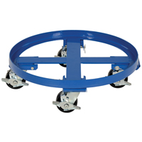 Socle roulant robuste pour baril, Acier, Capacit&eacute;e 2000 lb, Diam&egrave;tre 24-1/8", Roue en Ph&eacute;nolique Maritime Industrial Rubber