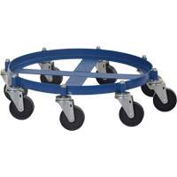 Chariot pour baril octogonal, Acier, Capacit&eacute;e 2000 lb, Diam&egrave;tre 27-1/16", Roue en Fonte Maritime Industrial Rubber