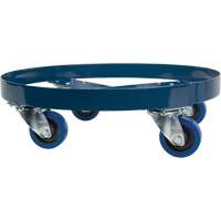 Chariot pour baril, Acier, Capacit&eacute;e 1400 lb, Diam&egrave;tre 24", Roue en &eacute;lastique bleu Maritime Industrial Rubber