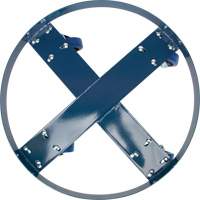 Chariot pour baril, Acier, Capacit&eacute;e 1400 lb, Diam&egrave;tre 24", Roue en &eacute;lastique bleu Maritime Industrial Rubber