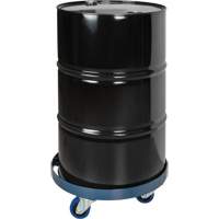 Chariot pour baril, Acier, Capacit&eacute;e 1400 lb, Diam&egrave;tre 24", Roue en &eacute;lastique bleu Maritime Industrial Rubber