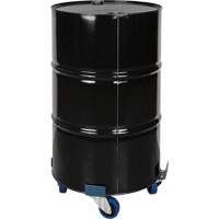 Chariot pour baril, Acier, Capacit&eacute;e 1400 lb, Diam&egrave;tre 24", Roue en &eacute;lastique bleu Maritime Industrial Rubber