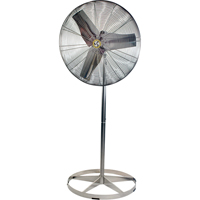 Stainless Steel Food Service Washdown Air Circulating Fans, Industrial, 1 Speed, 24" Diameter Maritime Industrial Rubber