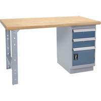 Heavy-Duty Workbench, Door w/ Drawer Combination, 1500 lbs. Cap., 72" W x 30" D, 34" H Maritime Industrial Rubber