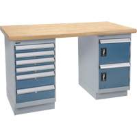 Heavy-Duty Workbench, Door & Drawers, 1500 lbs. Cap., 72" W x 36" D, 34" H Maritime Industrial Rubber
