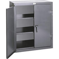 Counter Top Storage Cabinets, Steel, 2 Shelves, 36" H x 24" W x 20" D, Grey Maritime Industrial Rubber