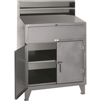 Cabinet Shop Desks, 36" W x 28" D x 54" H, Grey Maritime Industrial Rubber