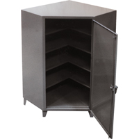 Corner Cabinets, Steel, 4 Shelves, 72" H x 48" W x 24" D, Grey Maritime Industrial Rubber