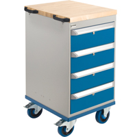 Mobile Cabinet Benches- Assembly Kits, Single Maritime Industrial Rubber
