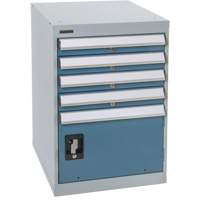 Pedestal Workbench with One Door & Four Drawers, 4 Drawers, 18" W x 21" D x 28" H Maritime Industrial Rubber