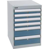 Six-Drawer Pedestal Workbench, 18" W x 21" D x 28" H Maritime Industrial Rubber