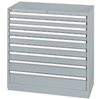 Drawer Cabinets, 9 Drawers, 40-1/4" W x 22-1/2" D x 41-3/4" H, Grey Maritime Industrial Rubber