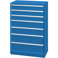 Drawer Cabinets, 7 Drawers, 40-1/4" W x 22-1/2" D x 59-1/2" H, Bright blue Maritime Industrial Rubber