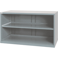 Shelf Cabinets, Steel, 33-1/2" H x 56-1/2" W x 28-1/2" D, Light Grey Maritime Industrial Rubber