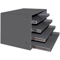 Casiers pour boîtes &agrave; compartiments, Acier, 4 compartiments, 20" la x 15-3/4" p, 15" h, Gris Maritime Industrial Rubber