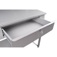 Open Floor Style Shop Desk, 34-1/2" W x 30" D x 53" H, Grey Maritime Industrial Rubber