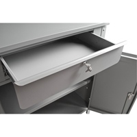 Cabinet Style Shop Desk, 34-1/2" W x 30" D x 53" H, Grey Maritime Industrial Rubber