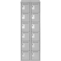 Clean Line Lockerette , 6 -tier, Bank of 2, 24" x 18" x 78", Steel, Grey, Rivet (Assembled) Maritime Industrial Rubber