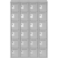 Clean Line Lockerette , 6 -tier, Bank of 4, 48" x 18" x 78", Steel, Grey, Rivet (Assembled) Maritime Industrial Rubber