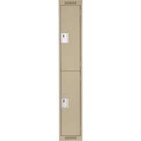 Casiers Clean Line, 2 niveaux, 12" x 18" x 72", Acier, Beige, Rivet (assembl&eacute;) Maritime Industrial Rubber