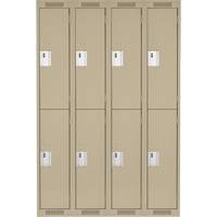 Clean Line Lockers, 2 -tier, Bank of 4, 48" x 18" x 72", Steel, Beige, Rivet (Assembled) Maritime Industrial Rubber