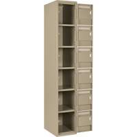 Clean Line Lockerette, 6 -tier, Bank of 4, 48" x 18" x 72", Steel, Beige, Rivet (Assembled) Maritime Industrial Rubber