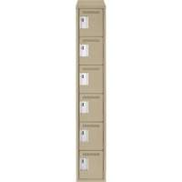 Clean Line Lockerette, 6 -tier, 12" x 18" x 78", Steel, Beige, Rivet (Assembled) Maritime Industrial Rubber