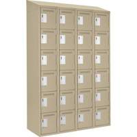 Clean Line Lockerette, 6 -tier, Bank of 4, 48" x 18" x 78", Steel, Beige, Rivet (Assembled) Maritime Industrial Rubber