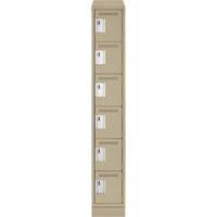 Petits casiers Clean Line, 6 niveaux, 12" x 18" x 82", Acier, Beige, Rivet (assembl&eacute;) Maritime Industrial Rubber