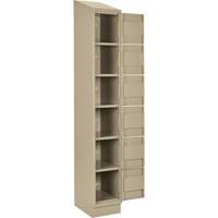 Clean Line Lockerette , 6 -tier, Bank of 4, 48" x 18" x 82", Steel, Beige, Rivet (Assembled) Maritime Industrial Rubber