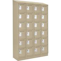 Clean Line Lockerette , 6 -tier, Bank of 4, 48" x 18" x 82", Steel, Beige, Rivet (Assembled) Maritime Industrial Rubber