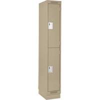 Clean Line Lockers, 2 -tier, 12" x 18" x 76", Steel, Beige, Rivet (Assembled) Maritime Industrial Rubber
