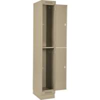 Clean Line Lockers, 2 -tier, Bank of 4, 48" x 18" x 76", Steel, Beige, Rivet (Assembled) Maritime Industrial Rubber
