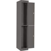 Clean Line Lockers, 2 -tier, Bank of 4, 48" x 18" x 72", Steel, Charcoal, Rivet (Assembled) Maritime Industrial Rubber