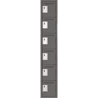 Clean Line Lockerette, 6 -tier, 12" x 18" x 72", Steel, Charcoal, Rivet (Assembled) Maritime Industrial Rubber