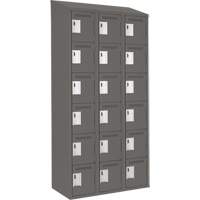Clean Line Lockerette, 6 -tier, Bank of 3, 36" x 18" x 78", Steel, Charcoal, Rivet (Assembled) Maritime Industrial Rubber