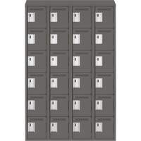 Clean Line Lockerette, 6 -tier, Bank of 4, 48" x 18" x 78", Steel, Charcoal, Rivet (Assembled) Maritime Industrial Rubber