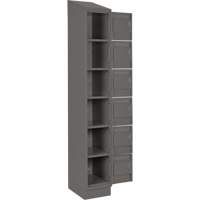 Clean Line Lockerette, 6 -tier, Bank of 4, 48" x 18" x 82", Steel, Charcoal, Rivet (Assembled) Maritime Industrial Rubber