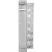 Casiers Clean Line, 12" x 18" x 82", Acier, Gris, Rivet (assembl&eacute;), Perfor&eacute; Maritime Industrial Rubber