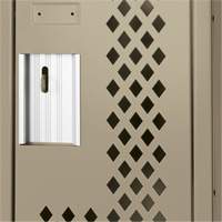 Casiers Clean Line, 2 niveaux, 12" x 12" x 72", Acier, Beige, Rivet (assembl&eacute;), Perfor&eacute; Maritime Industrial Rubber