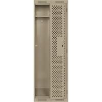 Clean Line Lockers, Bank of 2, 24" x 12" x 72", Steel, Beige, Rivet (Assembled), Perforated Maritime Industrial Rubber