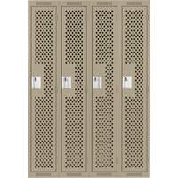 Casiers Clean Line, Bloc de 4, 48" x 12" x 72", Acier, Beige, Rivet (assembl&eacute;), Perfor&eacute; Maritime Industrial Rubber