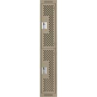 Casiers Clean Line, 2 niveaux, 12" x 12" x 72", Acier, Beige, Rivet (assembl&eacute;), Perfor&eacute; Maritime Industrial Rubber