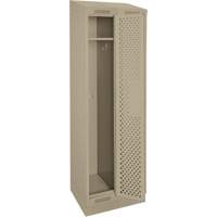 Clean Line Lockers, Bank of 2, 24" x 18" x 82", Steel, Beige, Rivet (Assembled), Perforated Maritime Industrial Rubber
