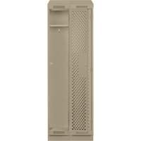 Clean Line Lockers, Bank of 2, 24" x 18" x 82", Steel, Beige, Rivet (Assembled), Perforated Maritime Industrial Rubber