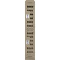 Casiers Clean Line, 2 niveaux, 12" x 12" x 82", Acier, Beige, Rivet (assembl&eacute;), Perfor&eacute; Maritime Industrial Rubber