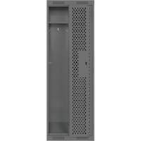 Clean Line Lockers, Bank of 2, 24" x 12" x 72", Steel, Charcoal, Rivet (Assembled), Perforated Maritime Industrial Rubber